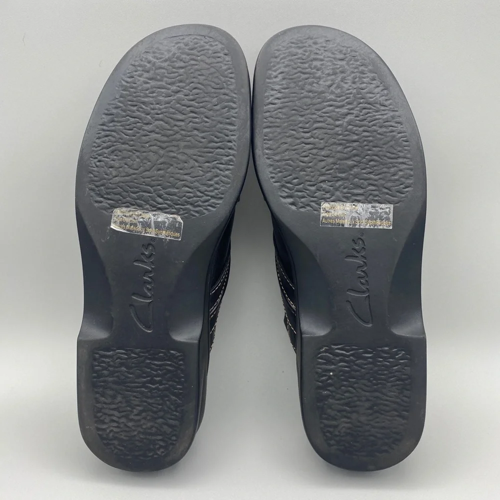 Clarks Round Toe Slip On Clogs US Womens 7M Black 35114 - Picture 8 of 10